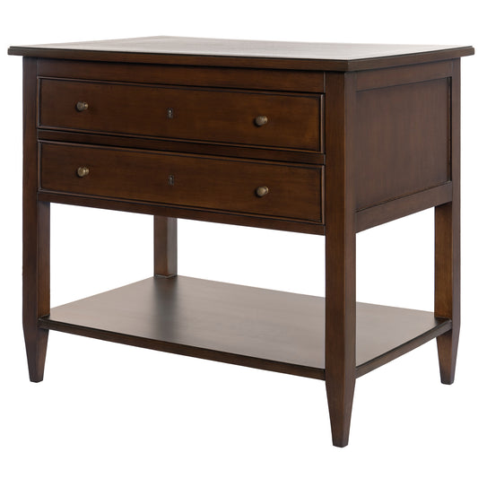 Brown 2 Shelf Table W/Drawer