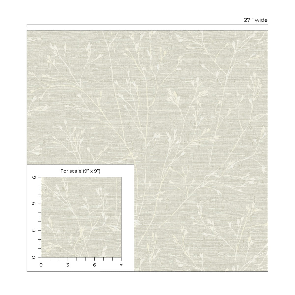 Fibers and Threads Withington Branch Botanical Embossed Vinyl Unpasted Wallpaper