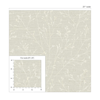 Fibers and Threads Withington Branch Botanical Embossed Vinyl Unpasted Wallpaper