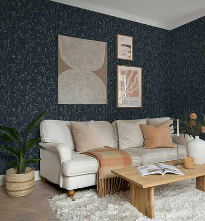 Fibers and Threads Withington Branch Botanical Embossed Vinyl Unpasted Wallpaper