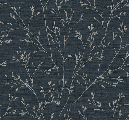 Fibers and Threads Withington Branch Botanical Embossed Vinyl Unpasted Wallpaper