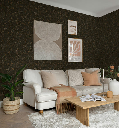 Fibers and Threads Withington Branch Botanical Embossed Vinyl Unpasted Wallpaper