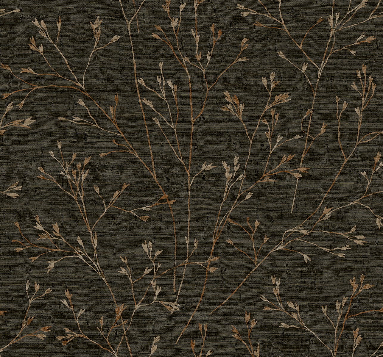 Fibers and Threads Withington Branch Botanical Embossed Vinyl Unpasted Wallpaper