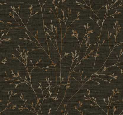Fibers and Threads Withington Branch Botanical Embossed Vinyl Unpasted Wallpaper