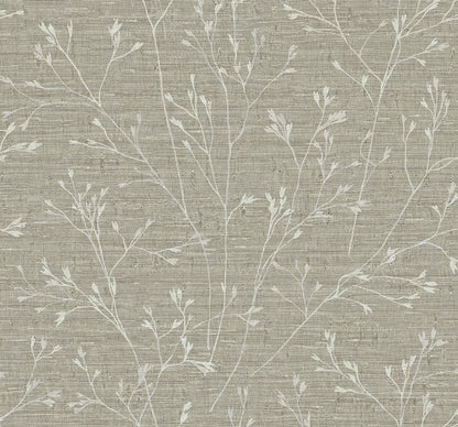 Fibers and Threads Withington Branch Botanical Embossed Vinyl Unpasted Wallpaper