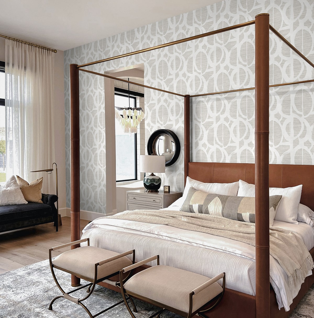 Fibers and Threads Pendelton Abstract Nonwoven Unpasted Wallpaper