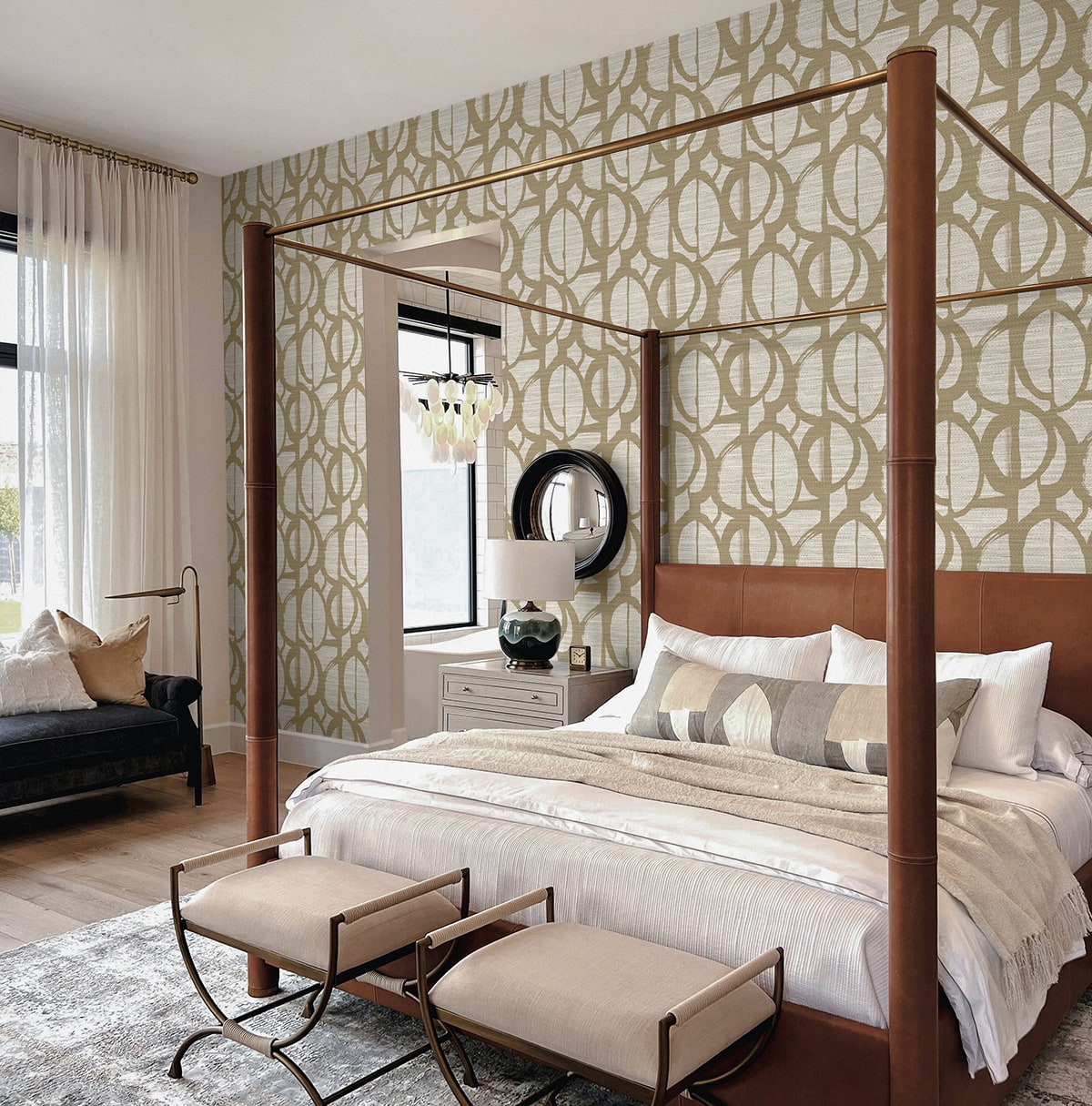 Fibers and Threads Pendelton Abstract Nonwoven Unpasted Wallpaper