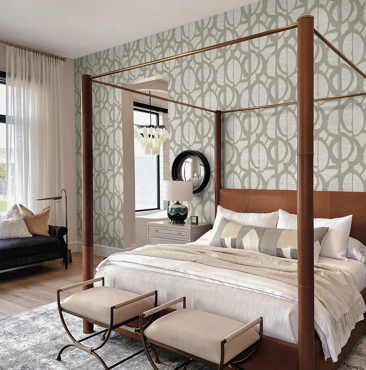 Fibers and Threads Pendelton Abstract Nonwoven Unpasted Wallpaper