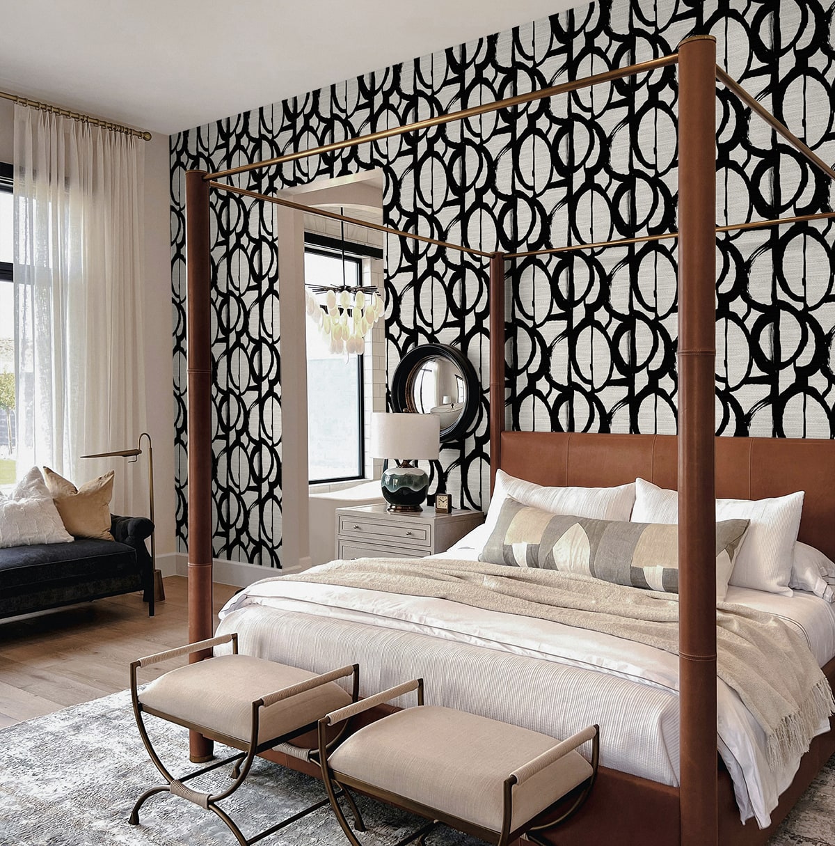 Fibers and Threads Pendelton Abstract Nonwoven Unpasted Wallpaper