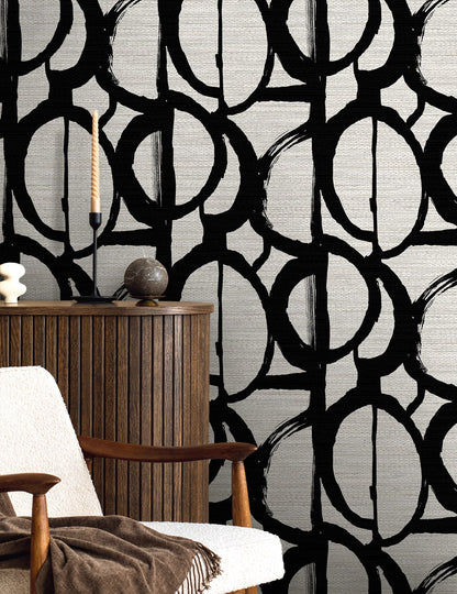 Fibers and Threads Pendelton Abstract Nonwoven Unpasted Wallpaper