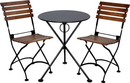 Three Piece Bistro Dining Set with 24" Round Powder Coated Steel Top and Two 5504 Side Chairs