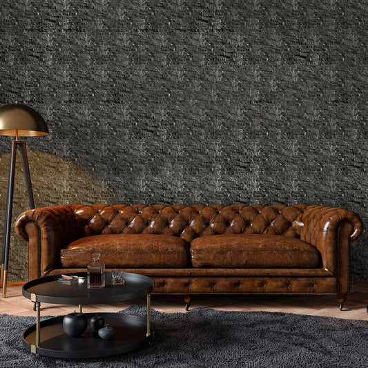 Toros Black Marble Split Face Brick Mosaic Wall Tile - Livfloors Collection