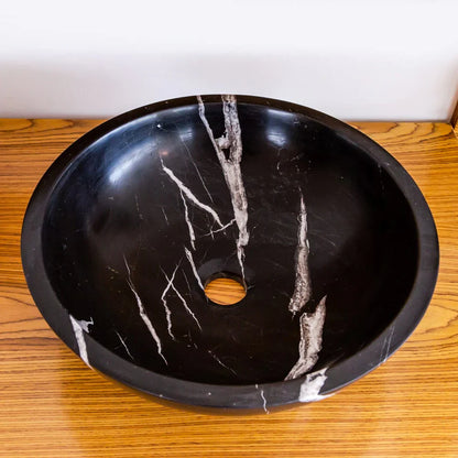 Natural Stone Toros Black Marble Above Vanity Bathroom Sink