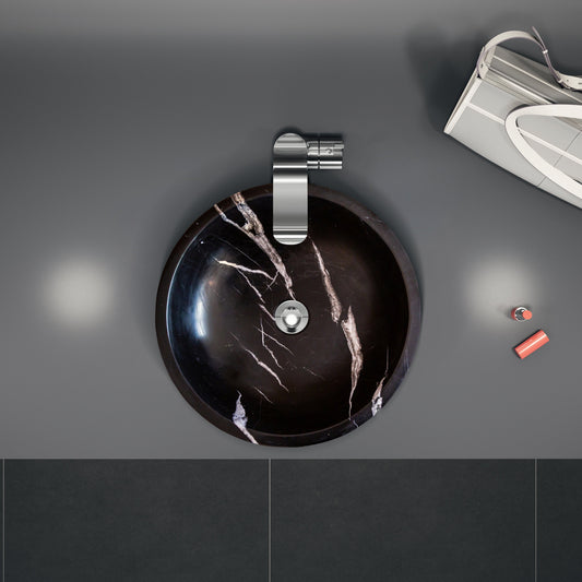 Natural Stone Toros Black Marble Above Vanity Bathroom Sink