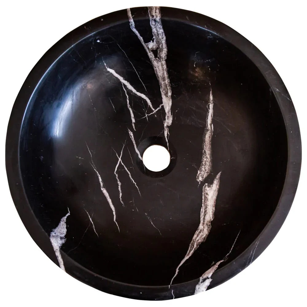 Natural Stone Toros Black Marble Above Vanity Bathroom Sink