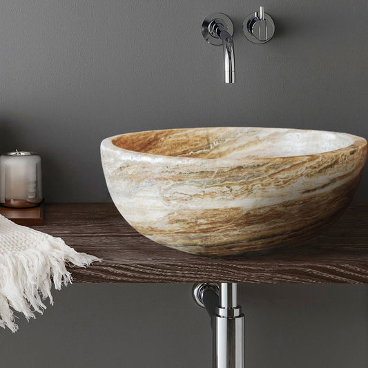 Traonyx Natural Stone Above Vanity Bathroom Sink Honed