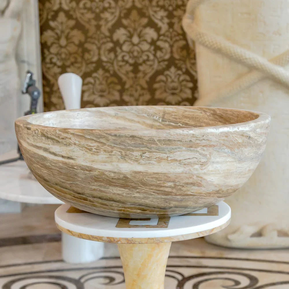 Traonyx Natural Stone Above Vanity Bathroom Sink Honed