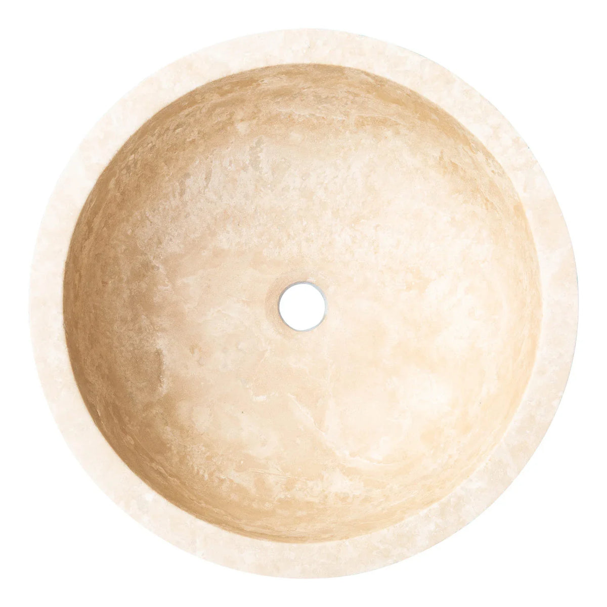 Troia Light Travertine Natural Stone Pumpkin Shape Above Vanity Bathroom Vessel Sink