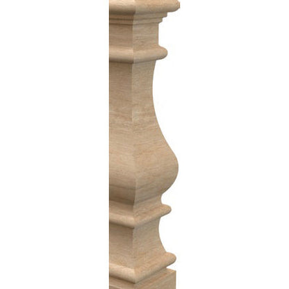 Troia Light Travertine Balustrade Hand-carved from Solid Travertine Block (SET of 4)