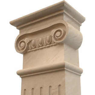 Troia Light Travertine Rectangular Italian Hand-carved Column (W)16" (L)16" (H)111"