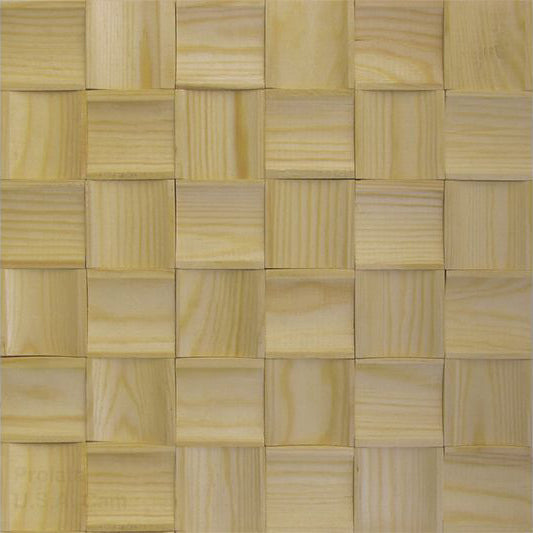 US Pine Prolate Mesh-mounted Wood Mosaic Wall Tile - Livfloors Collection