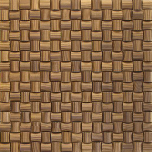 US Pine Straw Thermowood Mesh-mounted Mosaic Wall Tile - Livfloors Collection
