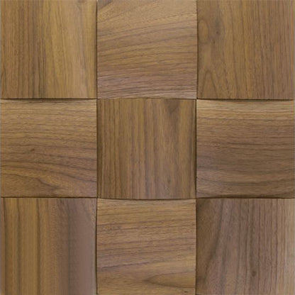 US Walnut Big Straw Mesh-mounted Wood Mosaic Wall Tile - Livfloors Collection