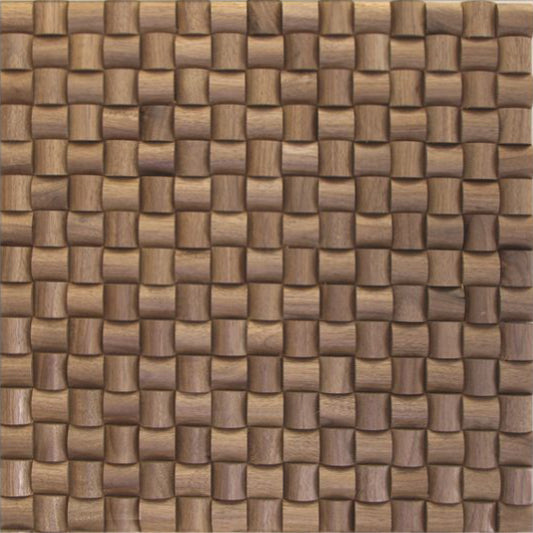 US Walnut Straw Mesh-mounted Wood Mosaic Wall Tile - Livfloors Collection
