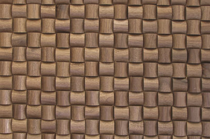 US Walnut Straw Mesh-mounted Wood Mosaic Wall Tile - Livfloors Collection
