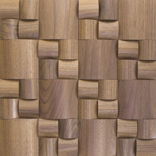 US Walnut Pattern Straw Mesh-mounted Wood Mosaic Wall Tile - Livfloors Collection
