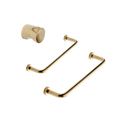Unlacquered Brass "Lounge" Cabinet Knob and Wire Drawer Pulls