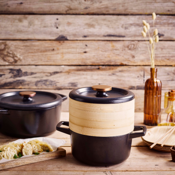 Nori Cast Iron Cocotte with Steamer