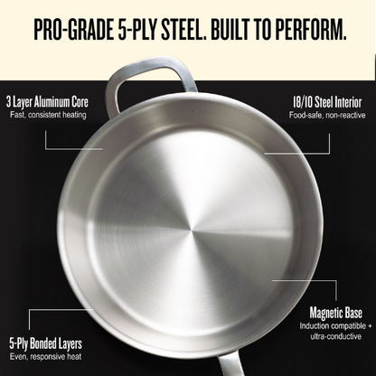 Maestro 5-Ply Stainless Steel Frying Pan