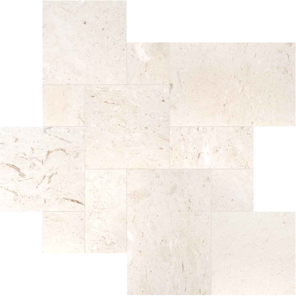 Mayra White Limestone Antique Pattern Tumbled - Full Truckload