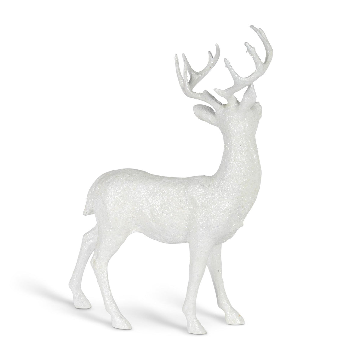 White Polyresin Standing Deer, 19.25"H