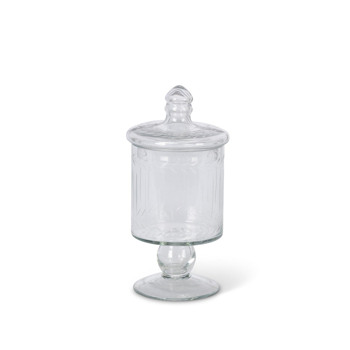 Clear Glass Decorative Jar 8.83"H
