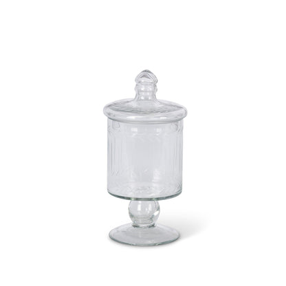 Clear Glass Decorative Jar 8.83"H
