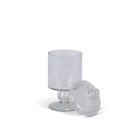 Clear Glass Decorative Jar 8.83"H