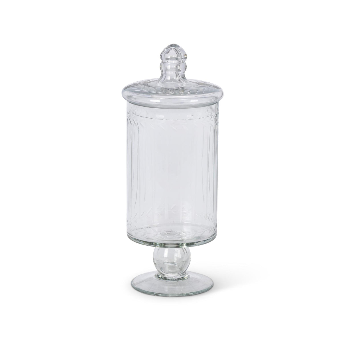 Clear Glass Decorative Jar, 10.6"H