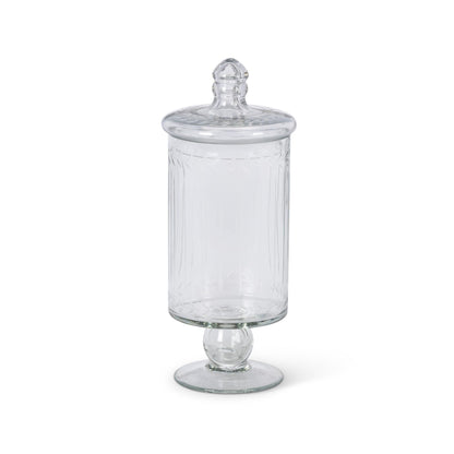 Clear Glass Decorative Jar, 10.6"H