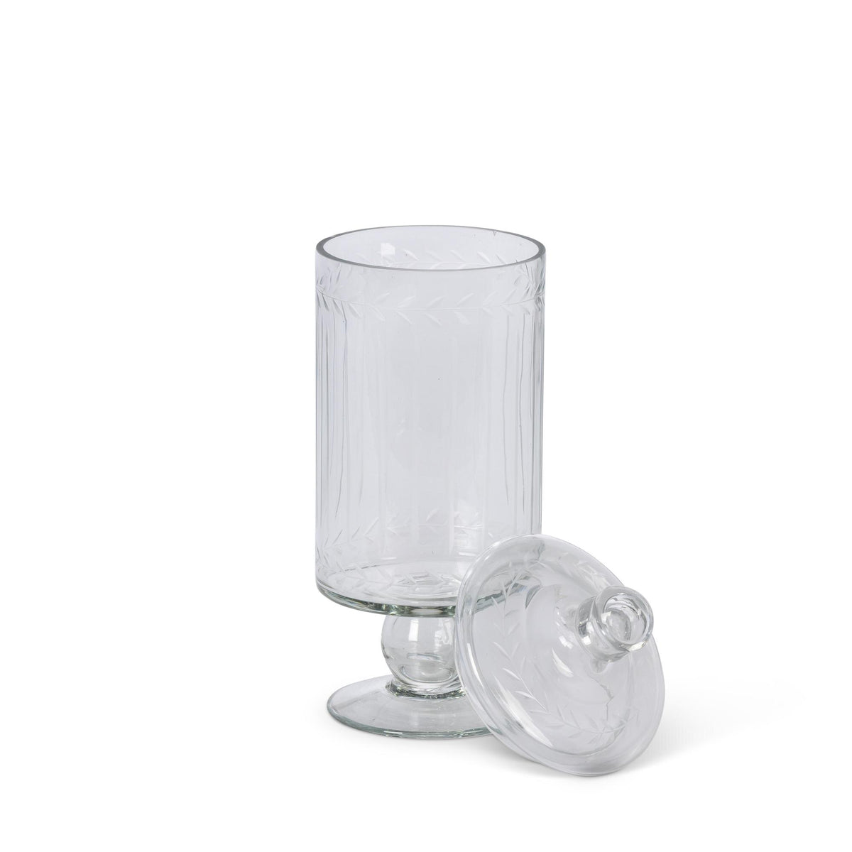 Clear Glass Decorative Jar, 10.6"H