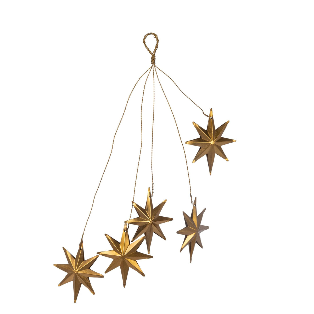 Antique Gold Metal Star Cluster Ornament, 13"H