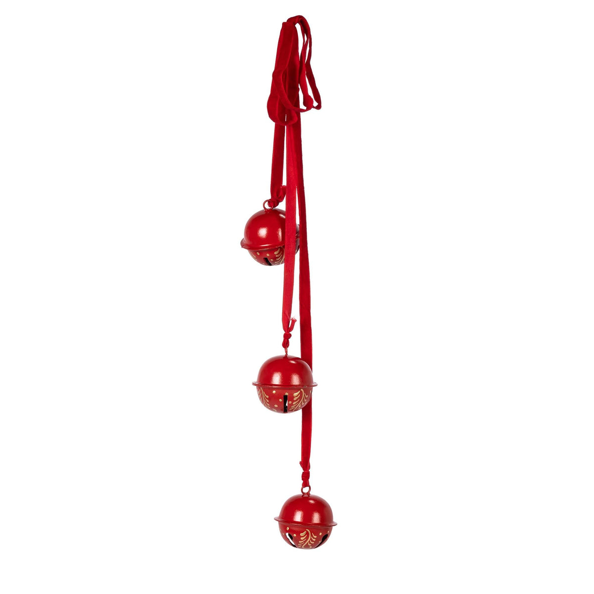 2.5"H Red Iron Bell Ornament, Boxed Set of 3