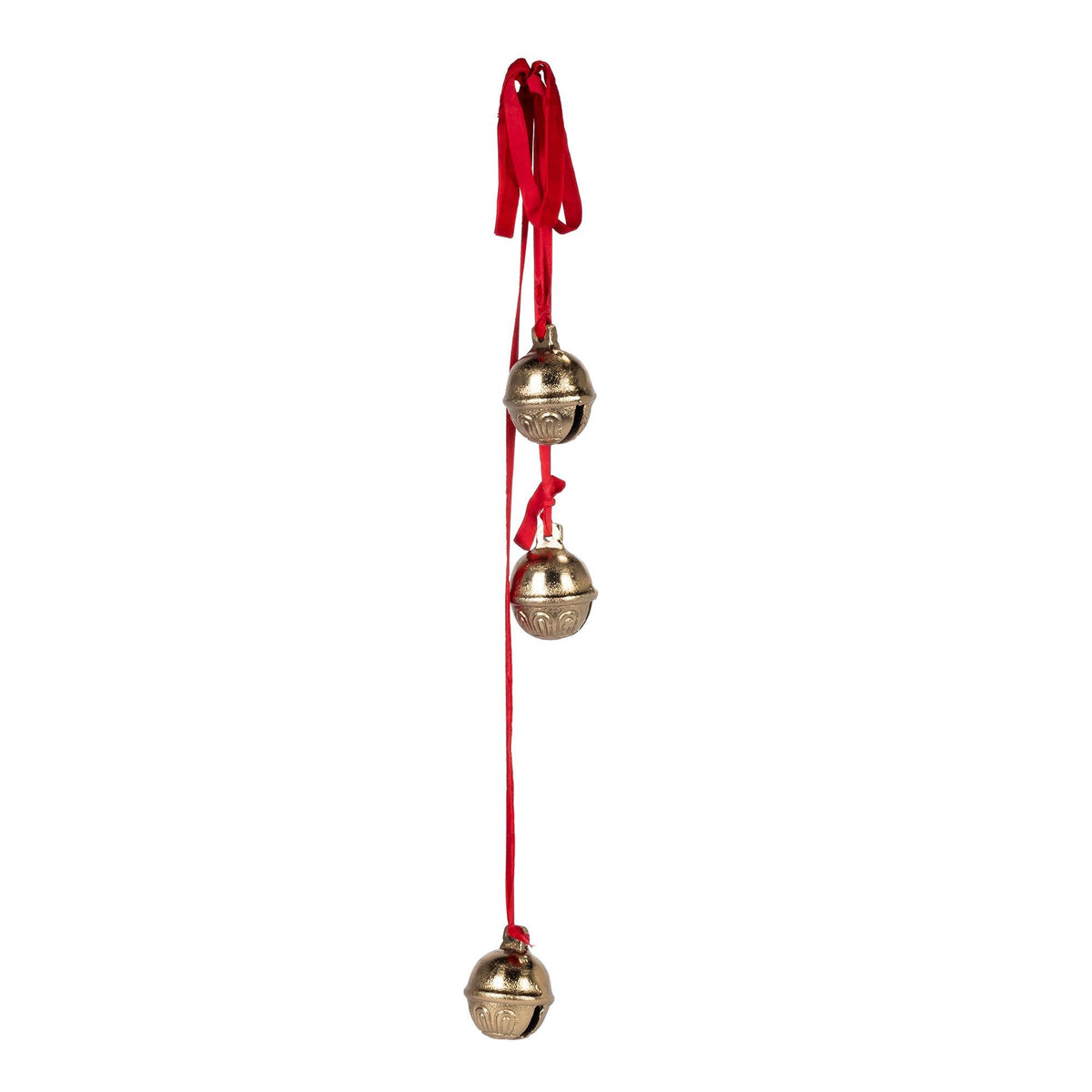 2.5"H Gold Aluminum Bell Ornament, Boxed Set of 3
