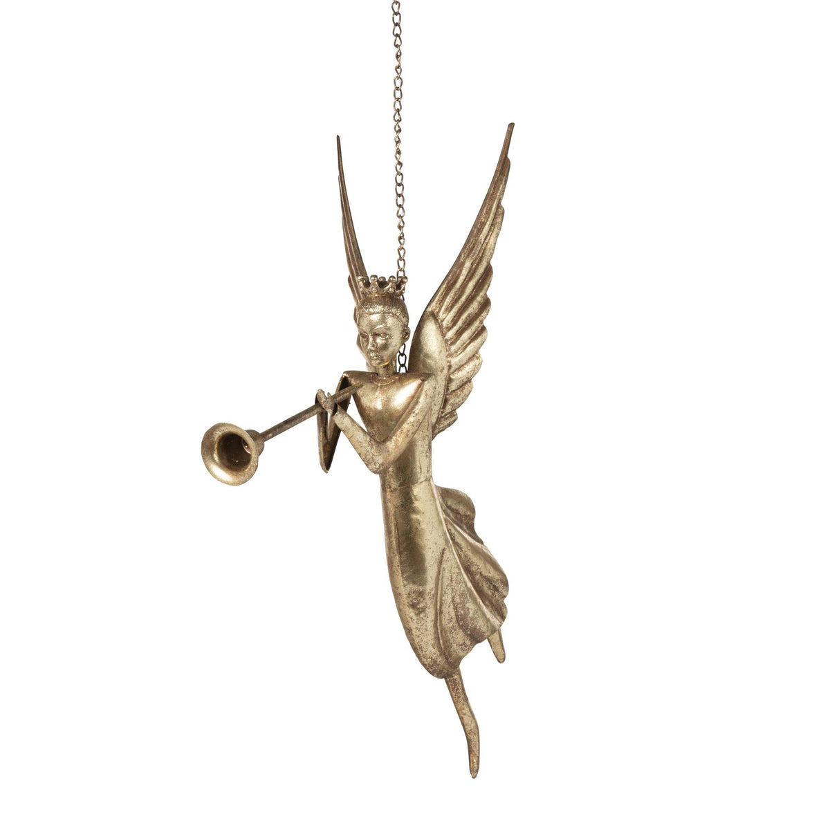 Iron Hanging Angel, 17.3"H