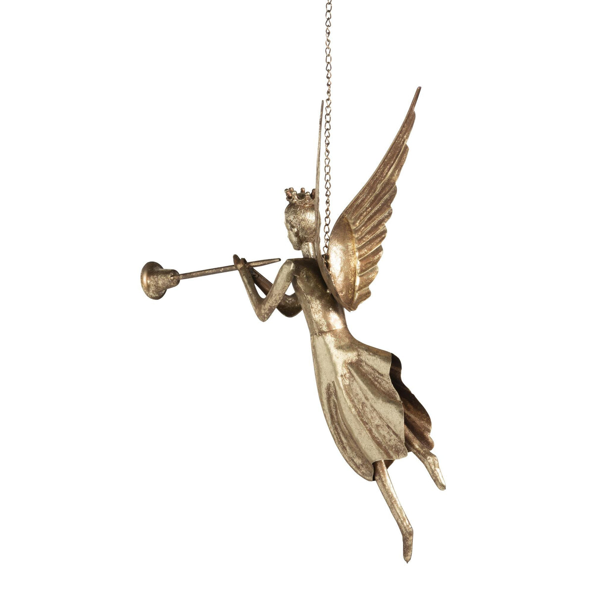 Iron Hanging Angel, 17.3"H