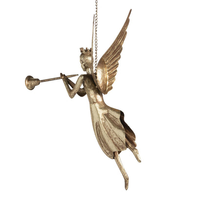 Iron Hanging Angel, 17.3"H