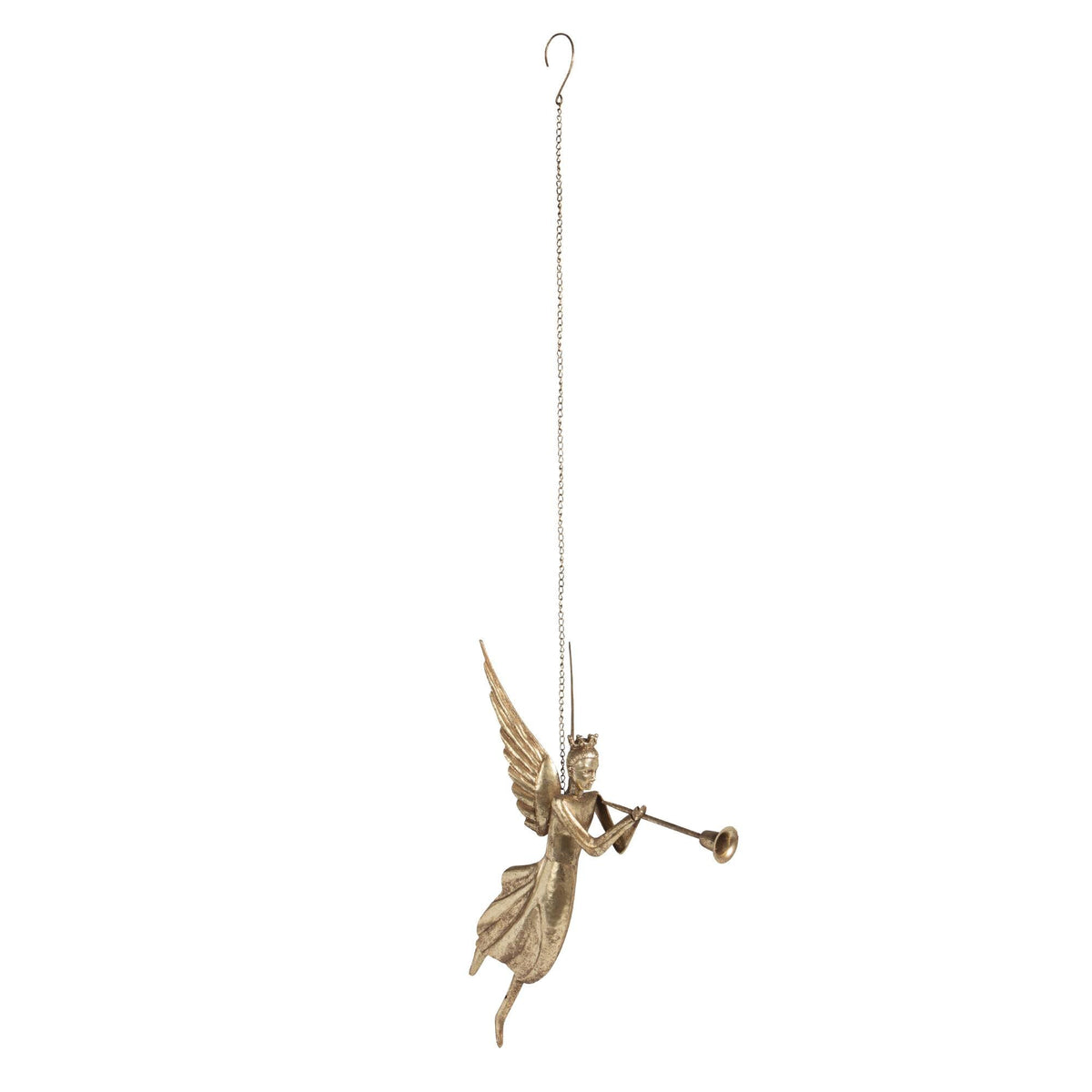 Iron Hanging Angel, 17.3"H