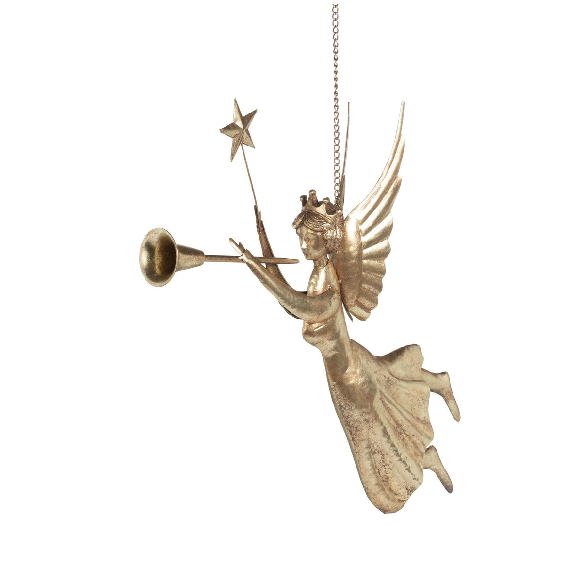 Iron Hanging Angel, 27"H