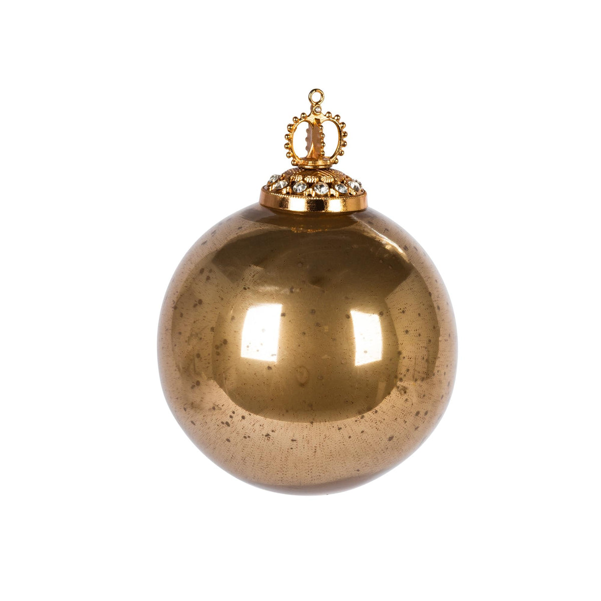4" Glittered Glass Ornament, Boxed Set of 4